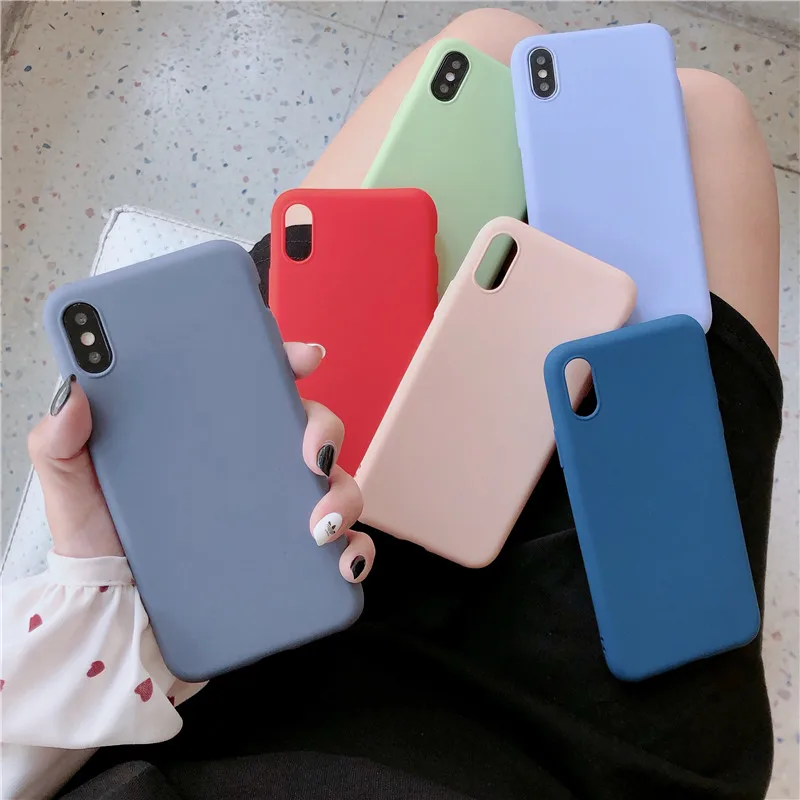 Карамельный Цвет Мягкий силиконовый чехол для iPhone X XS XR MAX 6 6S 7 8 Plus Чехлы 8plus