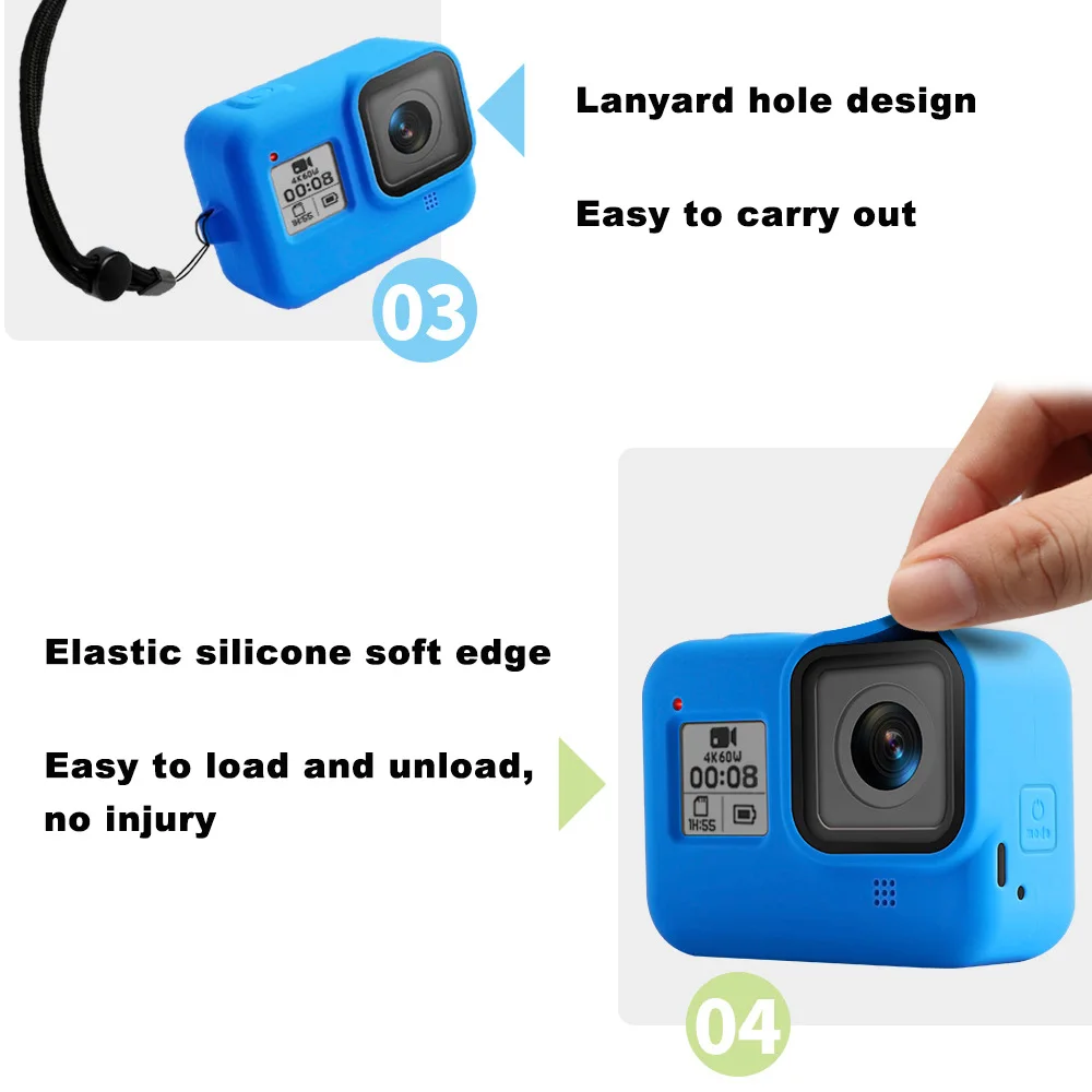 JINSERTA мягкий силиконовый корпус Защитная пленка для Gopro Hero 8 чехол черный Полное покрытие оболочка для Gopro Hero 8 Экшн-камера