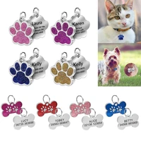 dog cat id tags engraved cat puppy pet id name number collar tag pendant pet accessories bonepaw glitter