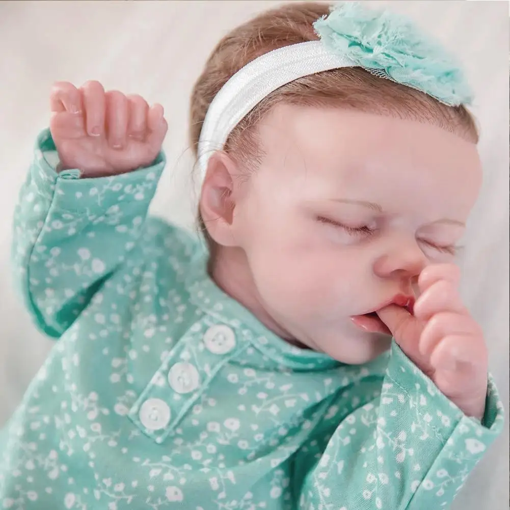 

12/17 Inch Baby Girl Sleeping Baby Real Gift Art Lifelike Christmas Body Silicone Cuddly Baby E0d0
