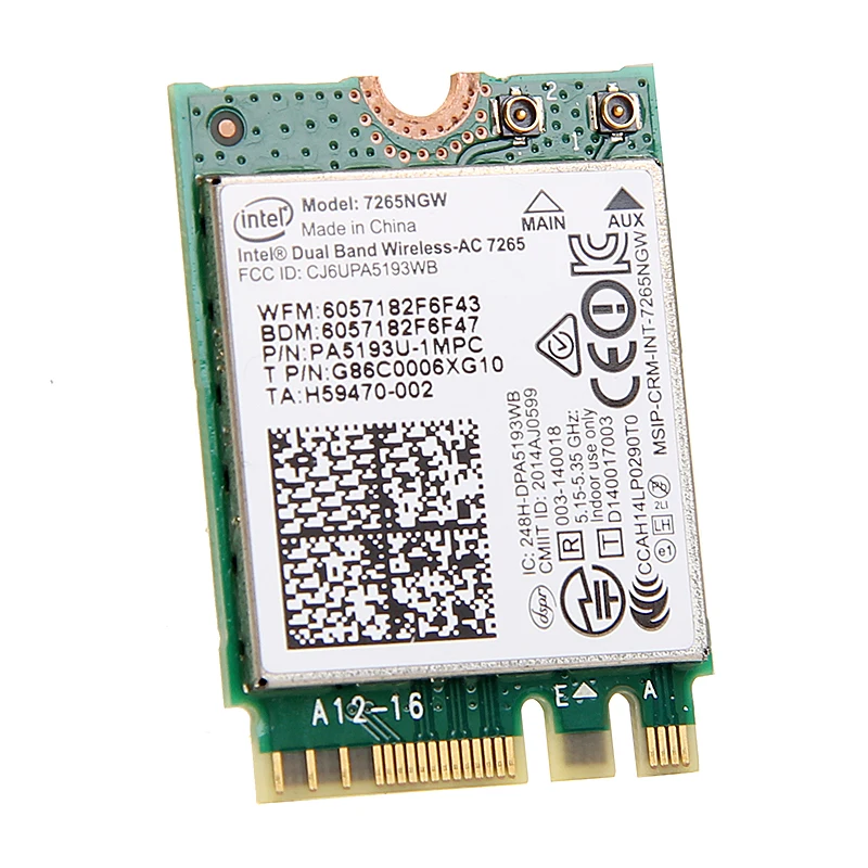 867 Мбит/с ноутбук M.2 Wifi карта беспроводная 2 4G/5 ГГц для Intel 7265 7265NGW 802.11ac 2x2 WiFi Bluetooth 4 0