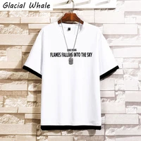 glacialwhale mans white t shirt men new patchwork casual oversized cotton punk hip hop japanese streetwear harajuku tshirt male