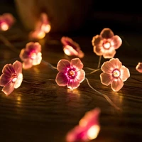2m cherry lighting strings blossom flower led string fairy lamp for indoor wedding pink bells garland deco outdoor light fixture