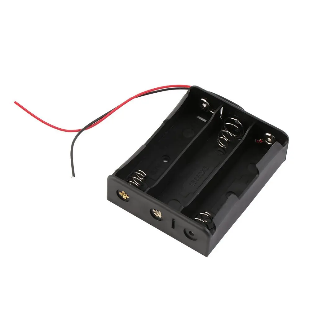 

Portable Plastic Battery Case Holder Storage Boxes With Wire Leads For 18650 Batteries 3.7V Black Battery Holder Box