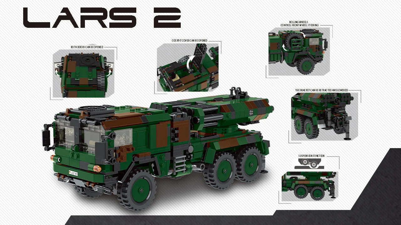 

WW2 military germany LARS 2 Multiple rocket launcher MODEL batisbrick moc building block world war assemble brick toy collection