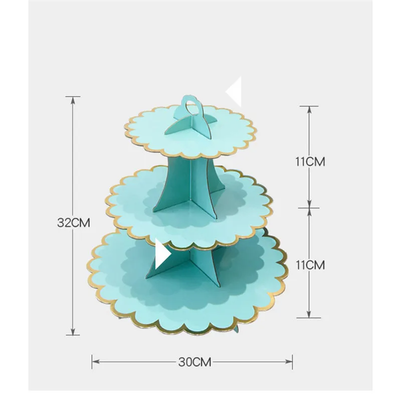 Одноразовые 3 ярусные бумажные подставки для торта послеобеденный чай Свадебная