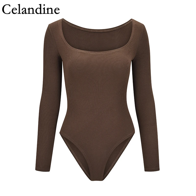 

Celandine Sexy Long Sleeve O Neck Bodysuit Women Solid Casual Skinny Bodysuits White Body Tops Streetwear Spring Autumn 2020 New