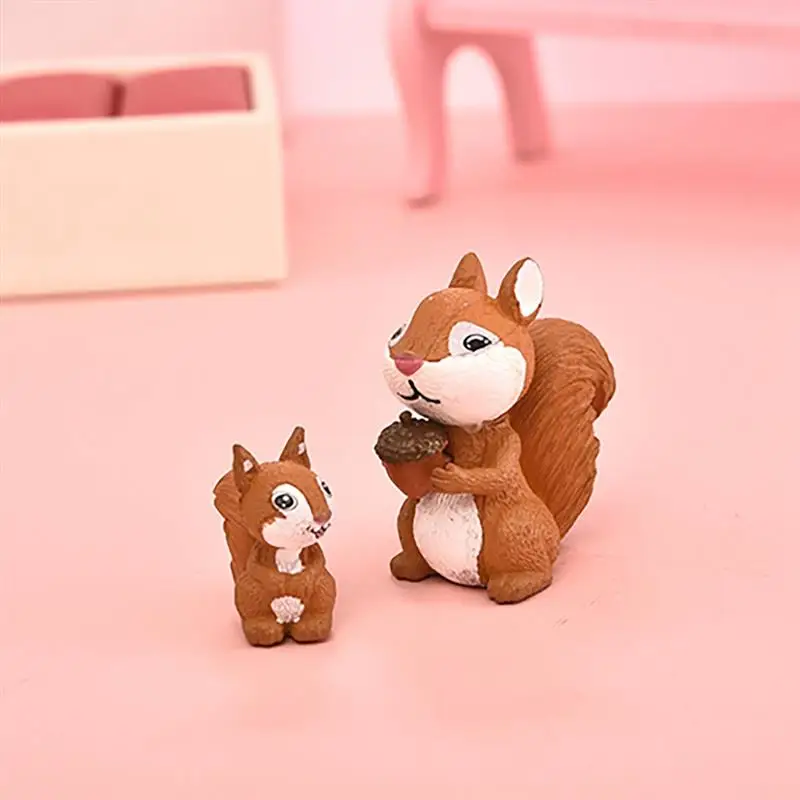 Животные миниатюрные лес белка семья фигурки Сказочный Сад Miniaturas микро снег