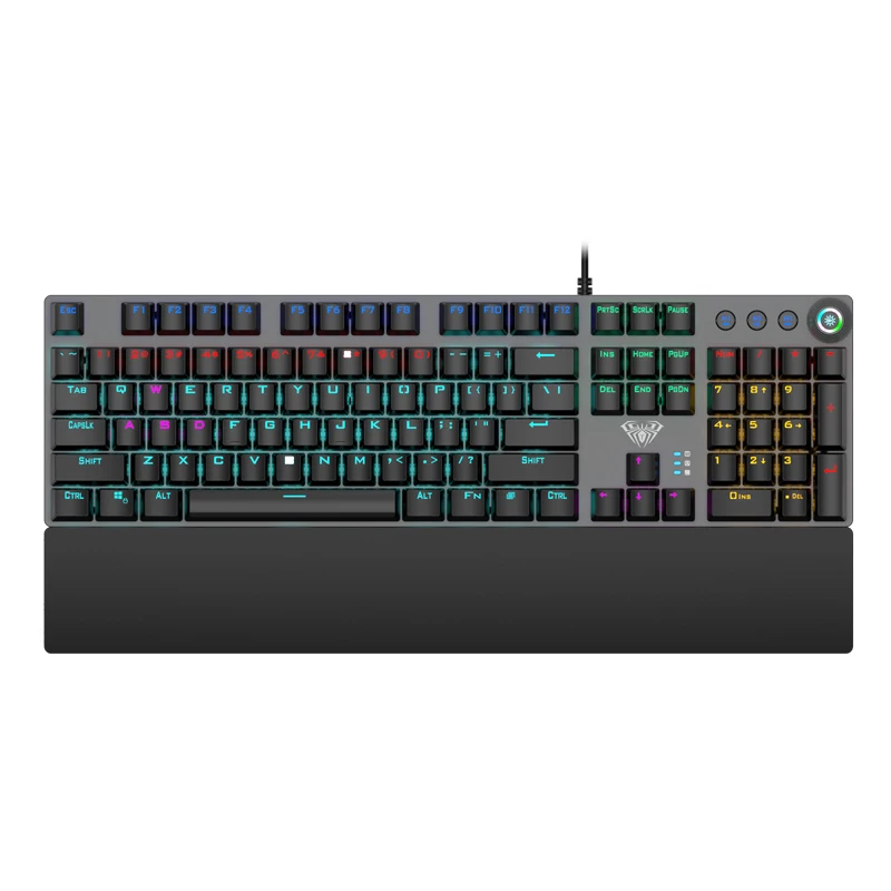 Игровая клавиатура aun F2088 механическая 104 клавиши съемный подставка для рук