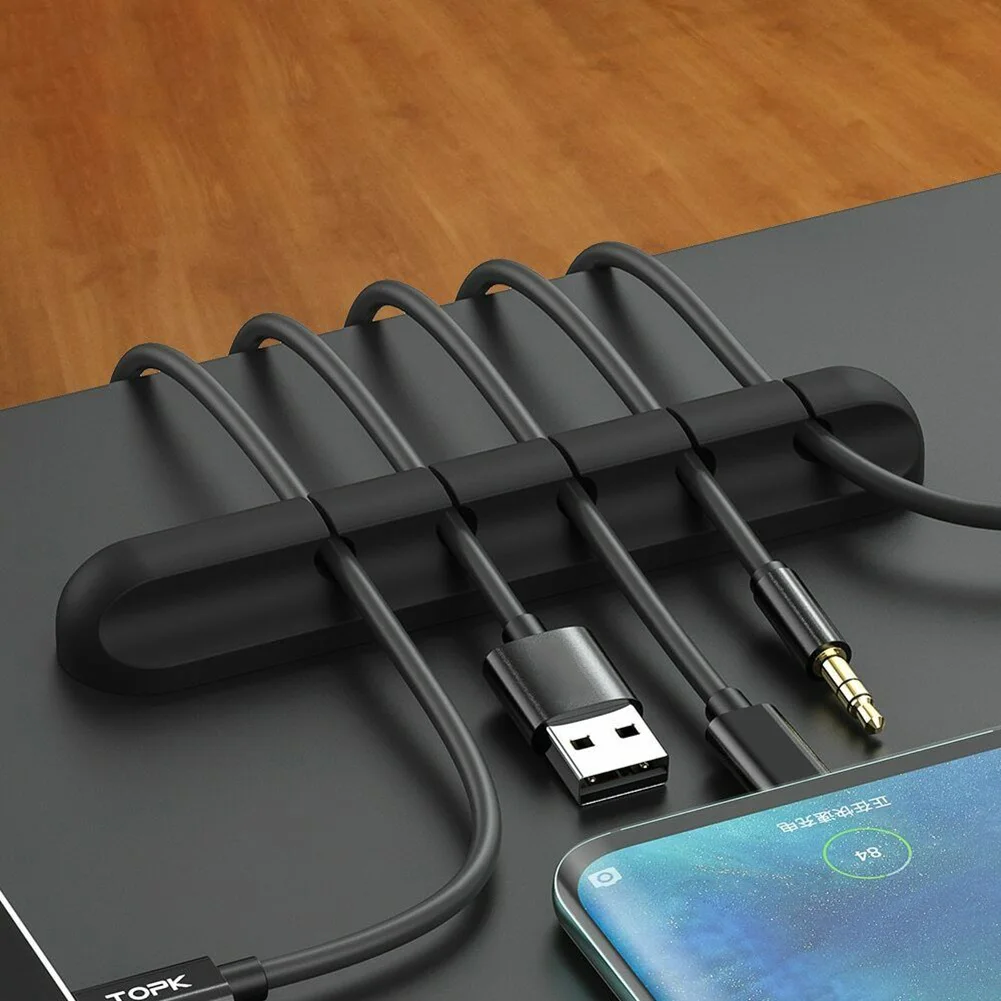 Органайзер для кабелей, силиконовый USB устройство для сматывания кабеля, настольные аккуратные зажимы для управления, настольный органайзер для кабелей, H-best
