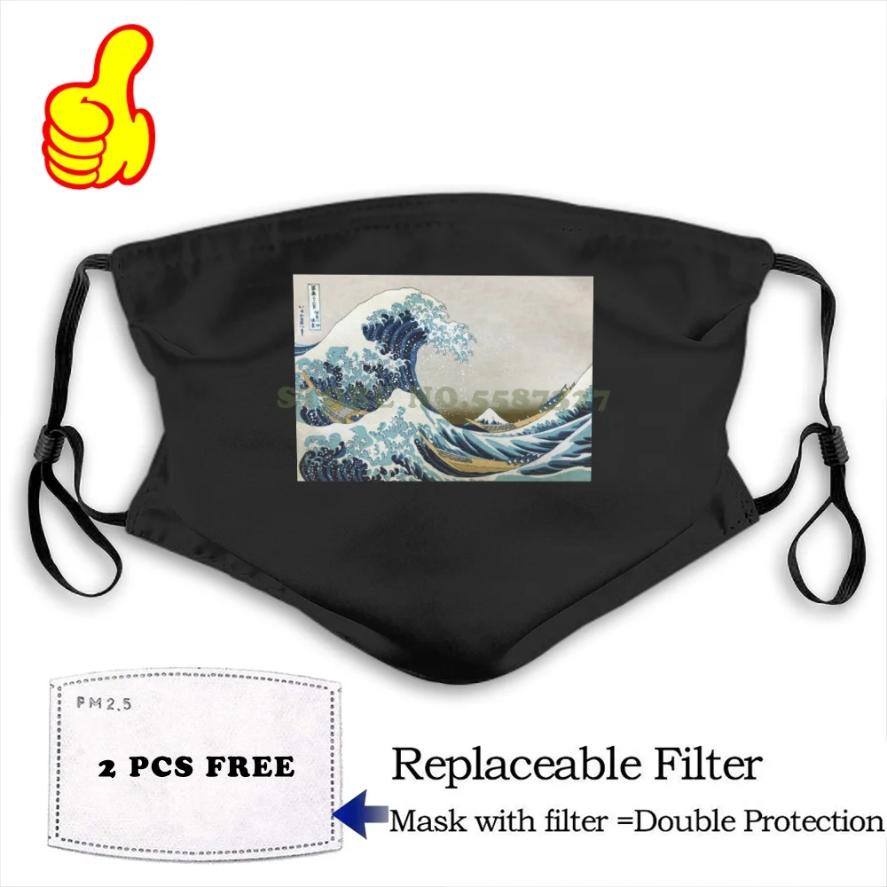 Маска для лица The great wave известный японский дизайн защита от пыли с фильтром