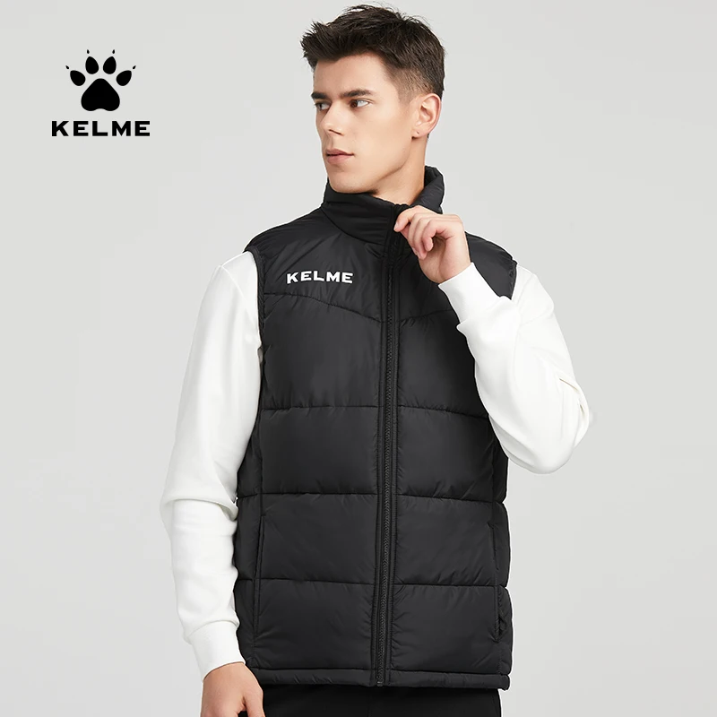 KELME Sports Vest Autumn And Winter Football Running Training Plus Velvet Thick Cotton Vest Children's Jacket 8161MJ2001