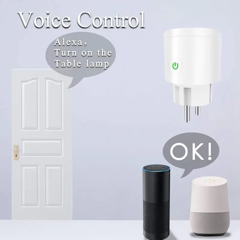 20A WiFi Smart Plug With EU Energy Monitor Power Multi Tuya APP Control Works Google Alexa Assistant Life App | Электроника