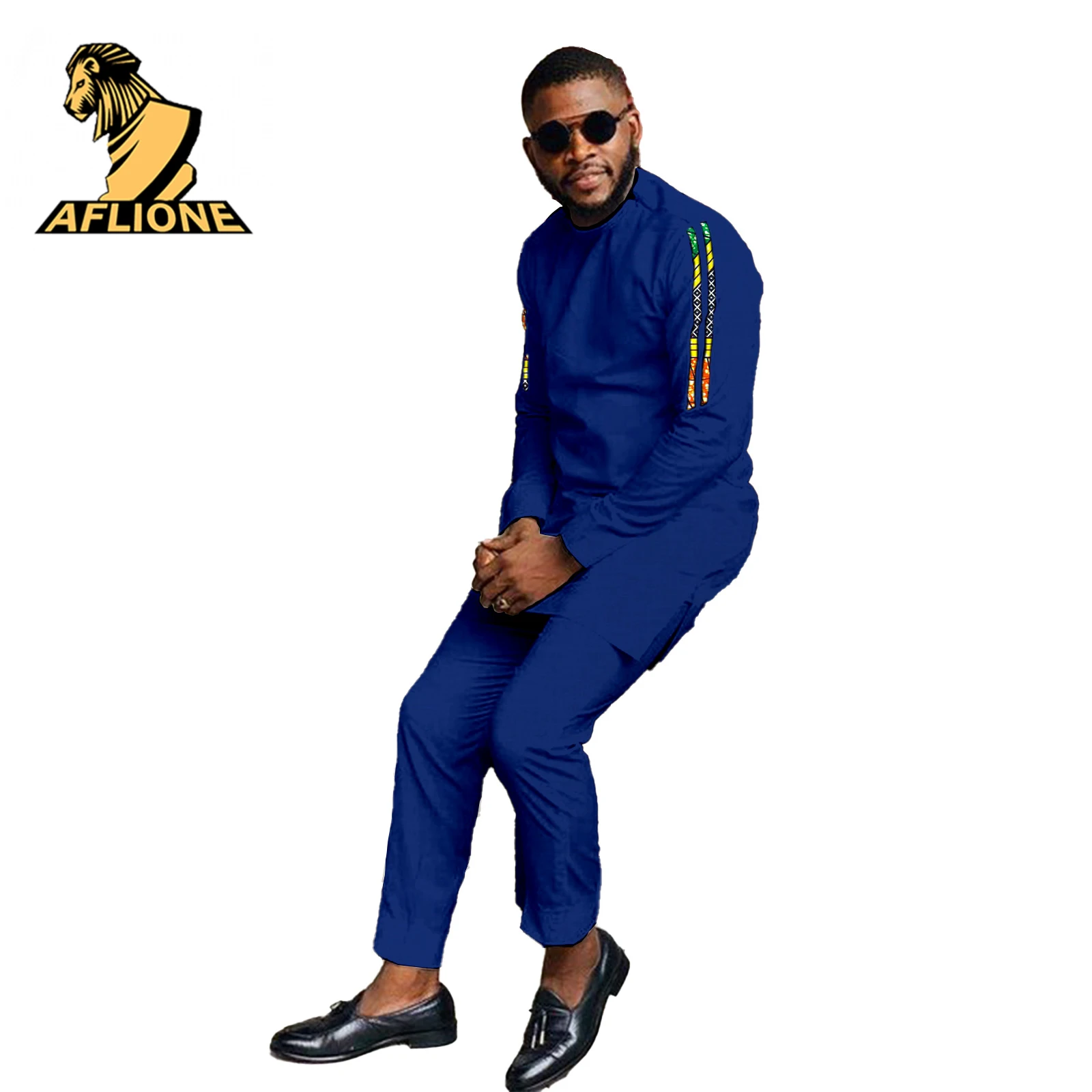 Bazin's Men Rich Hippie Clothes With Wax For African 2021 Fashion Casual 2 Piece Set Colorful Dashiki Traditional American
