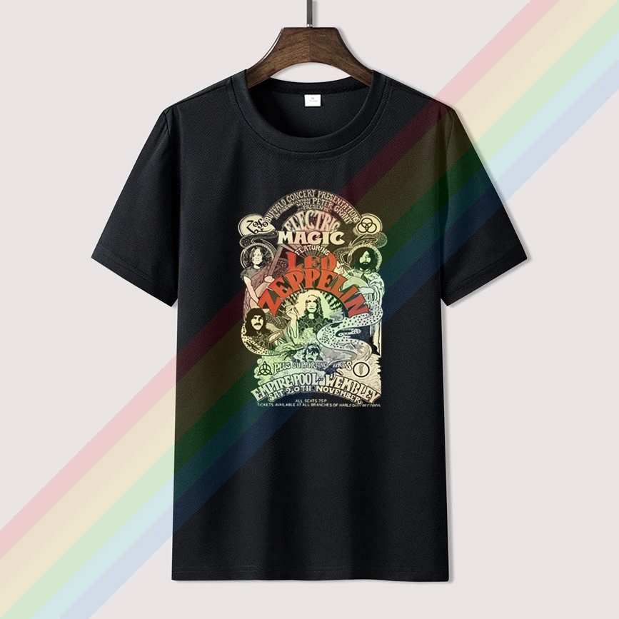 

led-zeplein- Electric Magic T-shirt Mens and Womens Summer 100% Cotton Short Sleeves O-Neck Tee Shirts Tops Tee Unisex