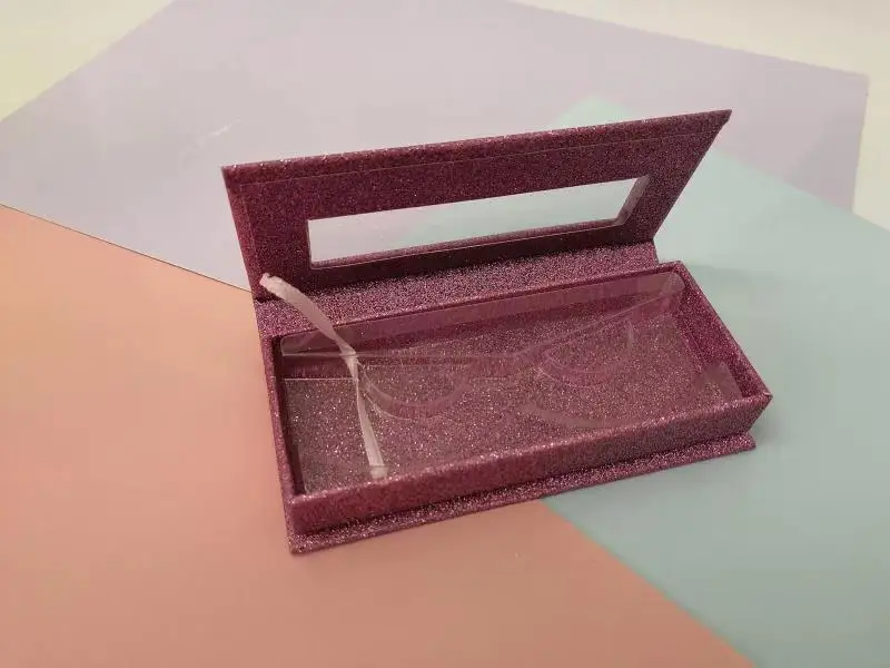 Purple 10 шт. красочные накладные ресницы упаковочная коробка квадратная Мода блеск личности поддельные 3D норки ресницы Коробки, футляр пустой - Цвет: Purple