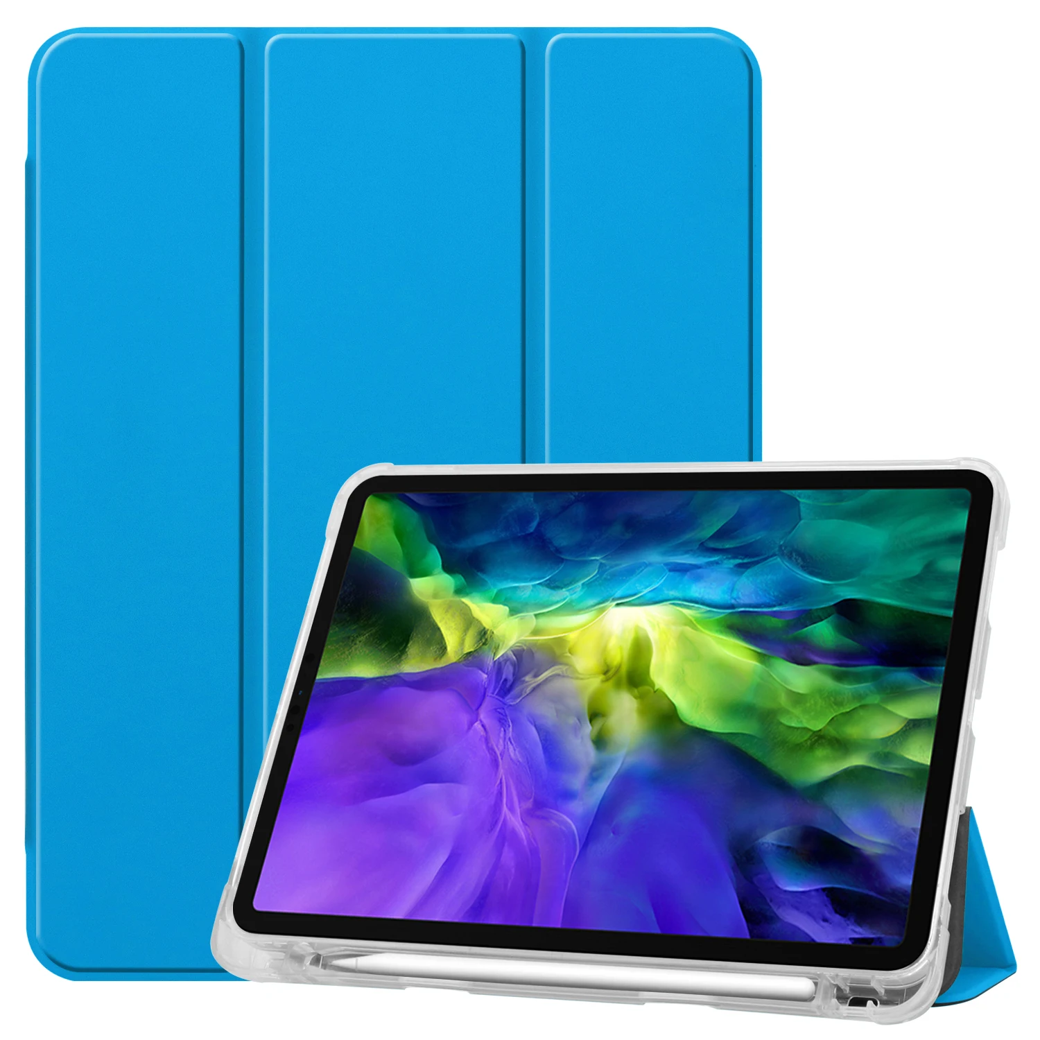 Для iPad Pro 11 2020 ударопрочный чехол из искусственной кожи + Мягкий силиконовый