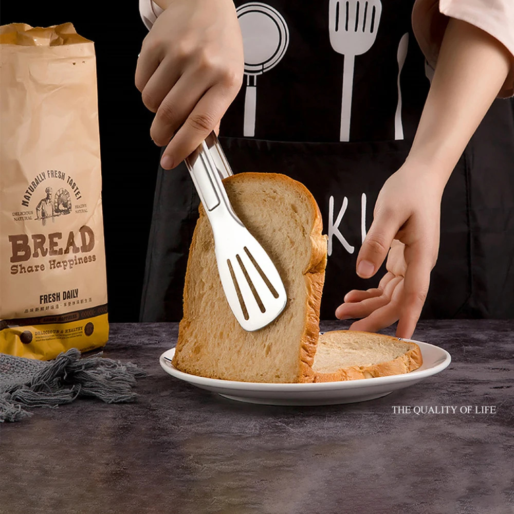 Stainless Steel Food Tongs Kitchen Utensils Buffet Cooking Tool Anti Heat Bread Clip Pastry Clamp Barbecue | Дом и сад