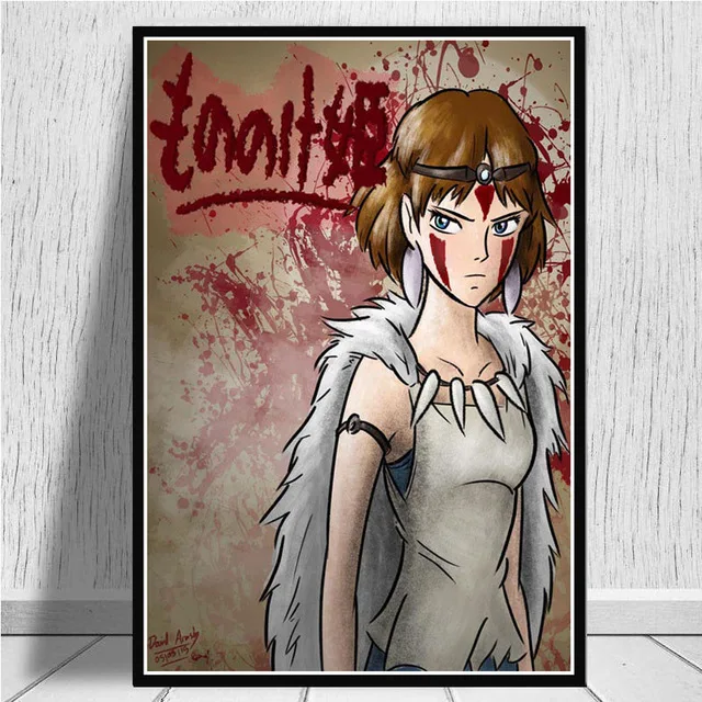 

Anime Princess Mononoke Painting Posters Nordic Style Canvas HD Prints Picture Wall Art Modular Modern Living Room Home Decor