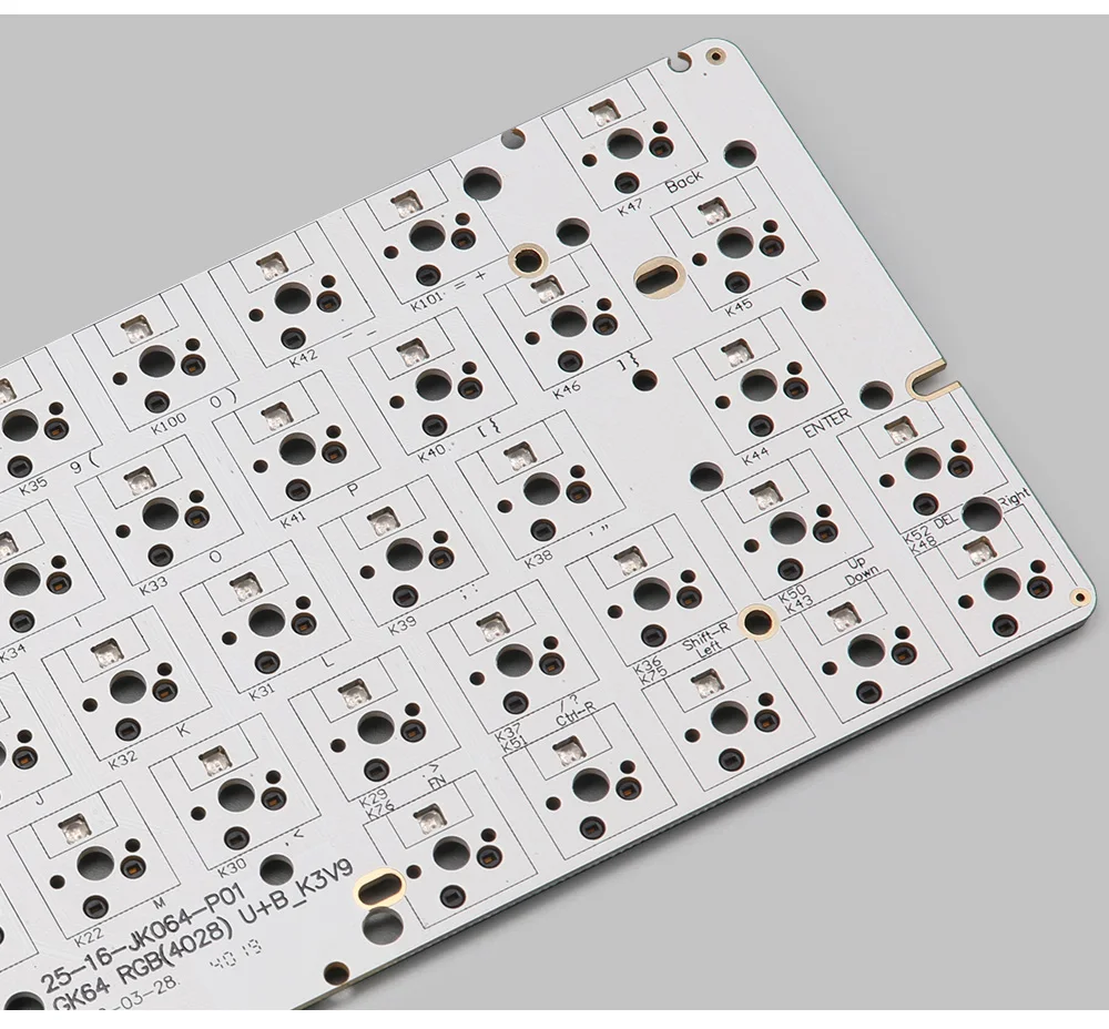 KBDfans Новое поступление GK64 pcb RGB 60% 64 клавиши Горячая замена PCB diy механическая клавиатура hotswap разъем