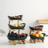 living room home three layer plastic fruit plate snack creative modern dried fruit basket ceramics dish candy dish containers