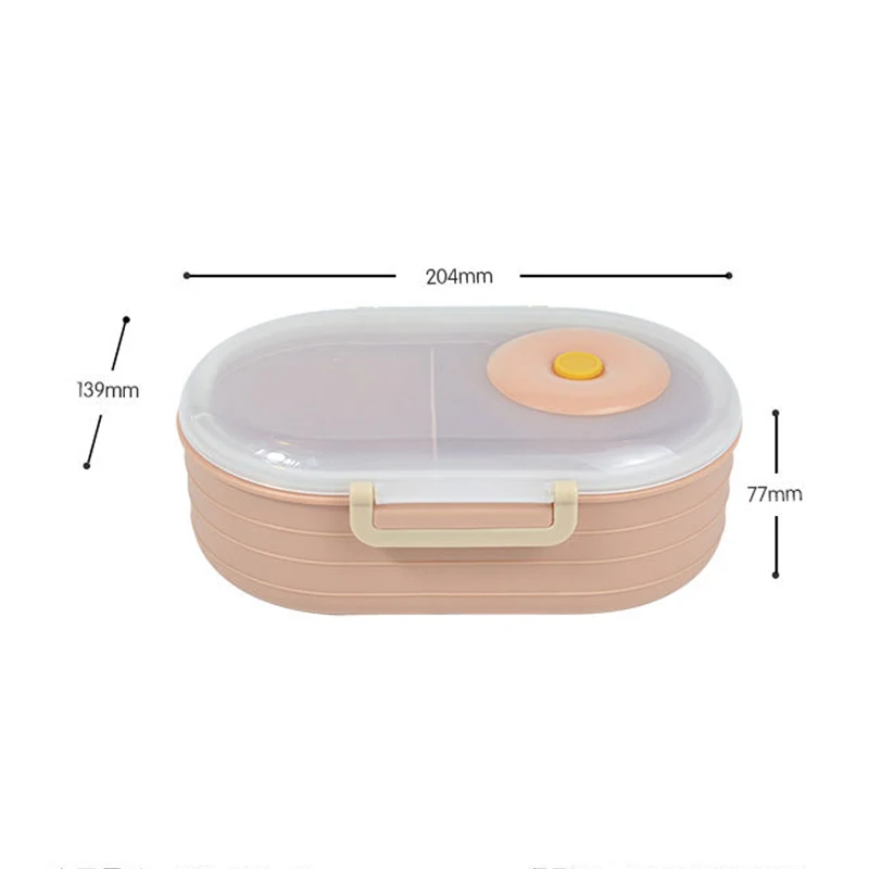 

Simple Solid Color Lunch Box 1000ml Large Capacity PP High Temperature Resistant Separated Portable Lunch Storage Box