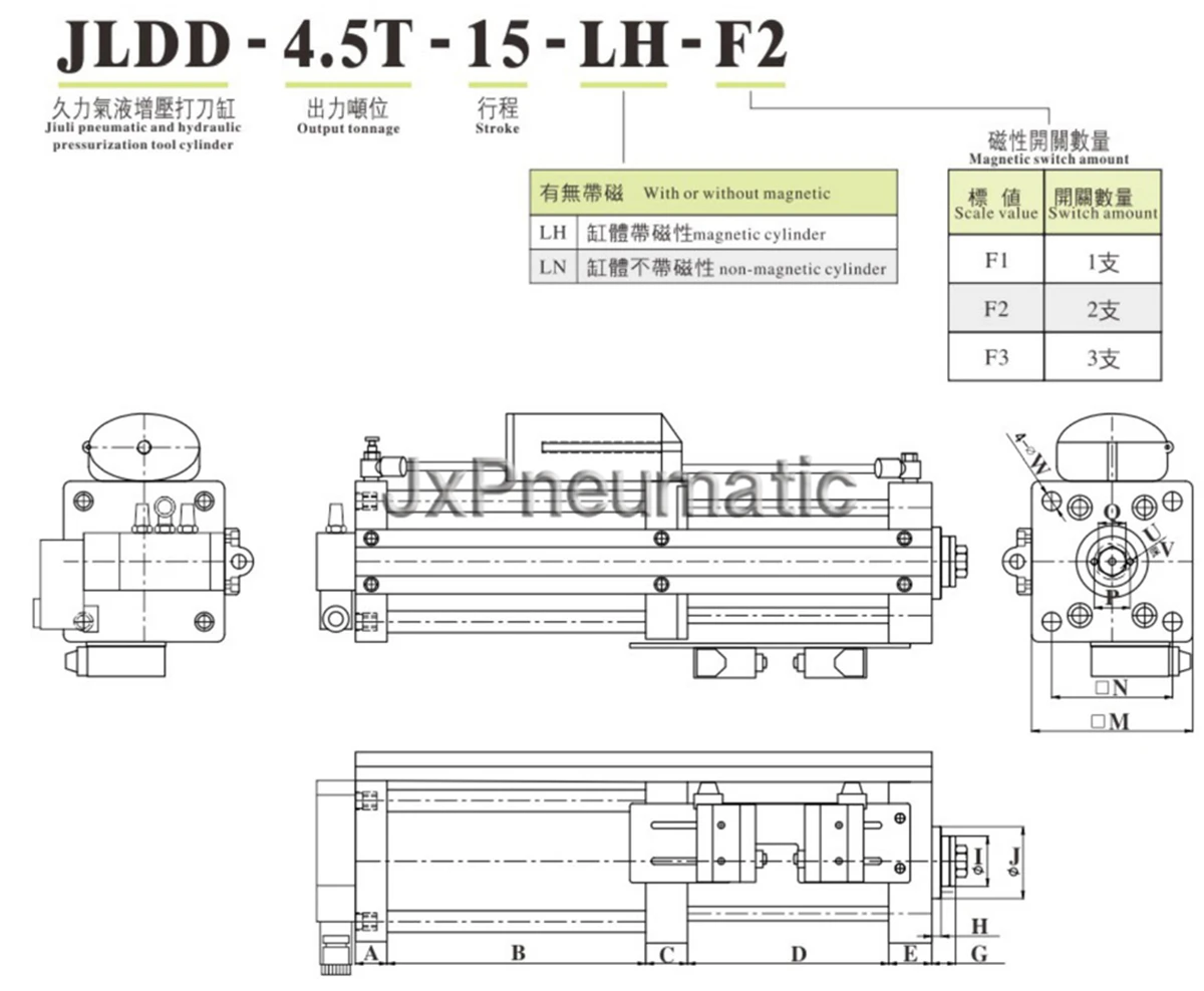 JIULY 6T 15 мм Пневматический усилительный цилиндр JLDD-6T-15-LH-F2 DC24V AC220V AC110V (art.: 3920cbe37ecae) - 3920cbe37ecae