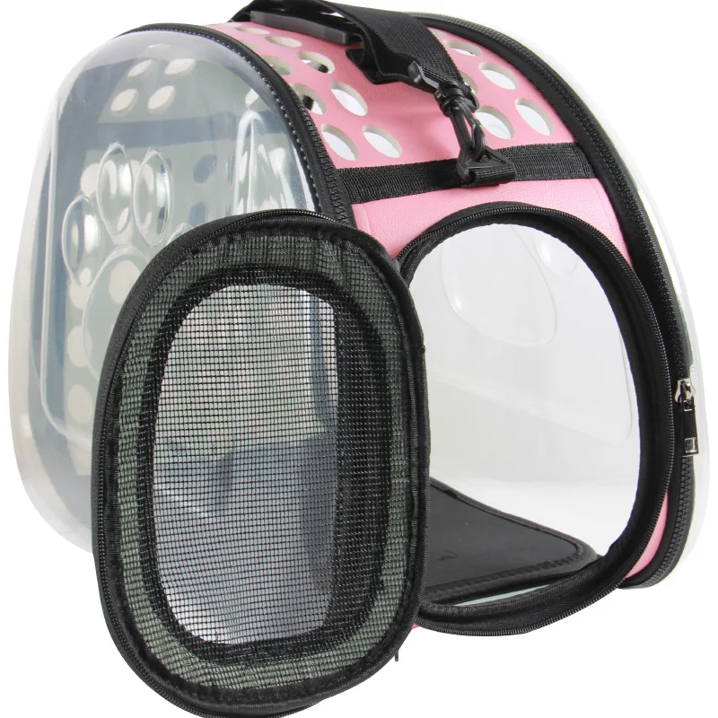 

Pet supplies fashion portable transparent bag out foldable breathable cat bag dog bag dog accessories for small dog Travel cat