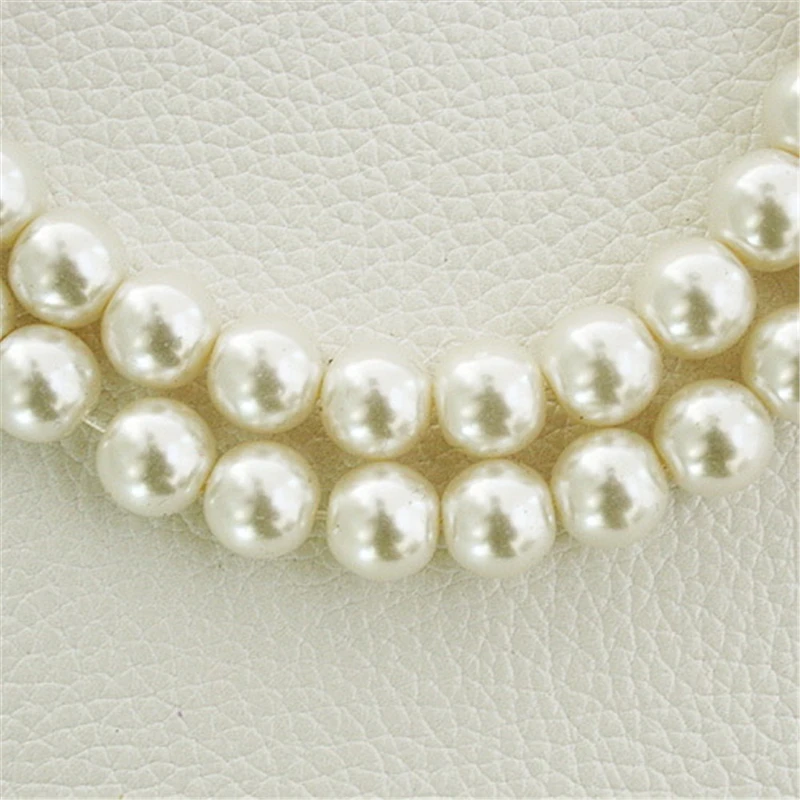 Бусины из жемчуга цвета слоновой кости Стеклянные круглые бусины с отверстием