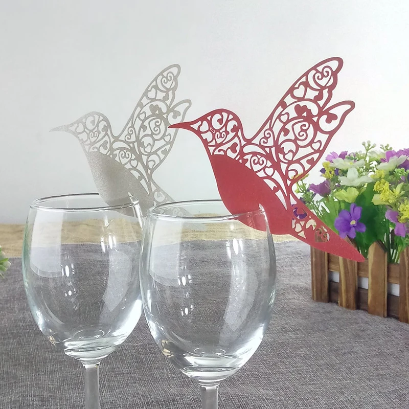 50 шт. летающая птица стакан для вина бумажная карточка Женский эскорт украшение