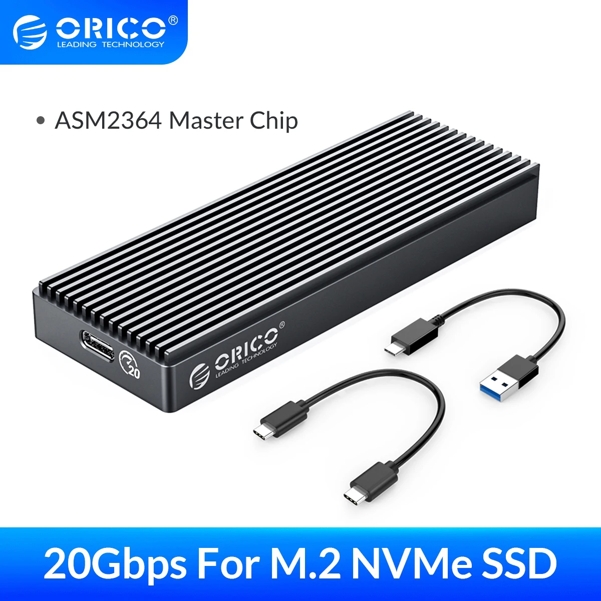 Чехол ORICO LSDT M.2 NVME SSD/корпус 20 Гбит/с алюминиевый сплав USB3.2 GEN2 x2 Type C для жесткий диск
