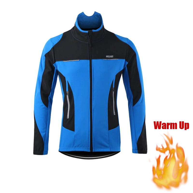 

ARSUXEO Men Women Mountain Bike Jacket Windbreaker Waterproof Outdoor Sportwear Reflective Warm Up Road Riding Cycling Clothing