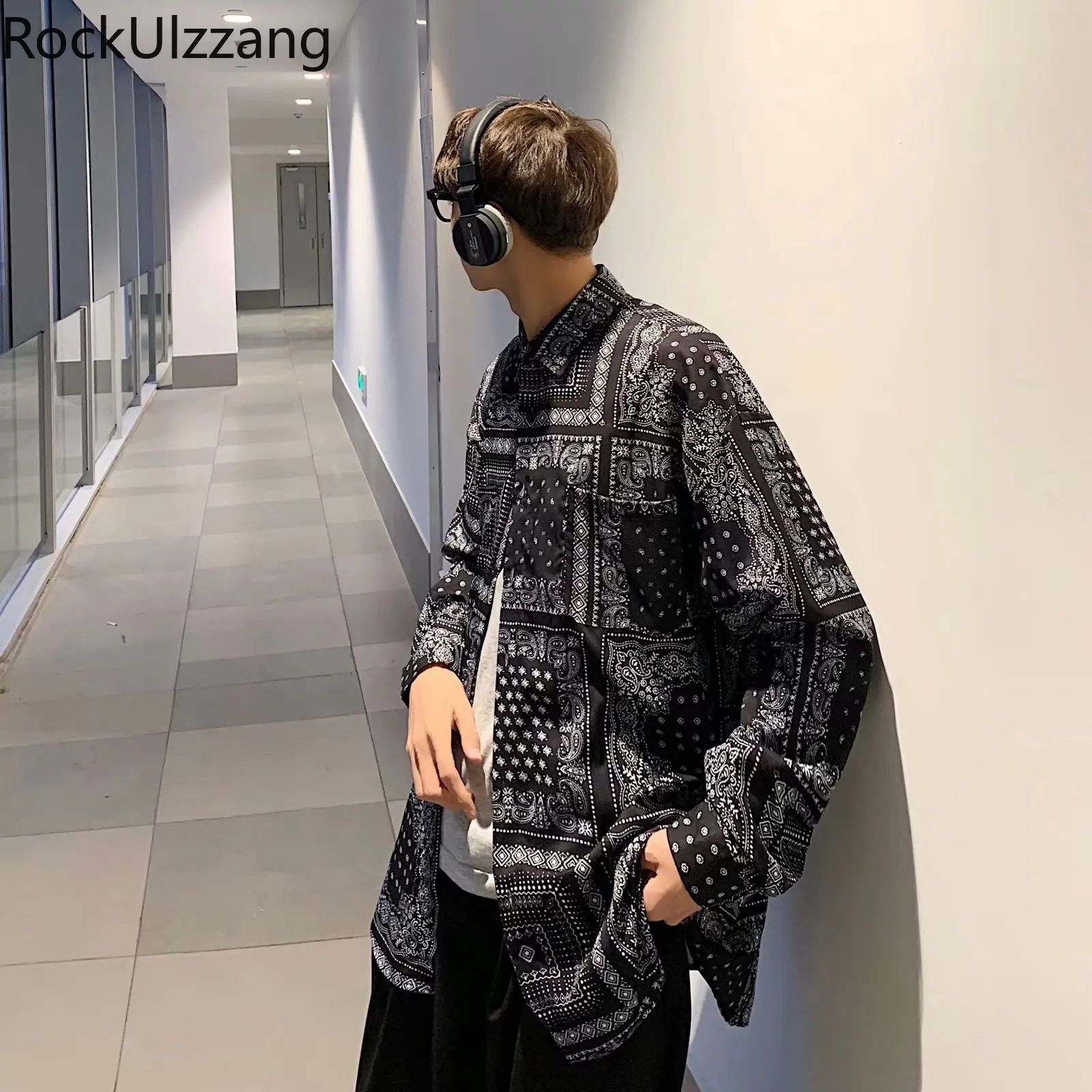 Размера плюс бандана в стиле оверсайз с длинными рукавами винтажная уличная