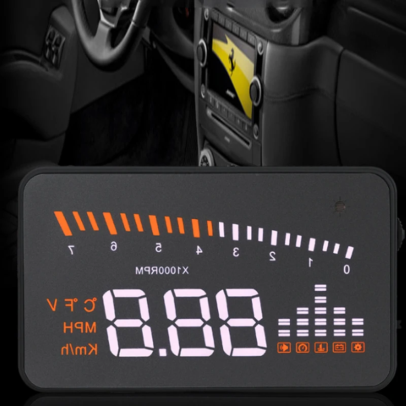 Автомобильный Универсальный Head Up Дисплей Скорость ometer Температура проекции воды