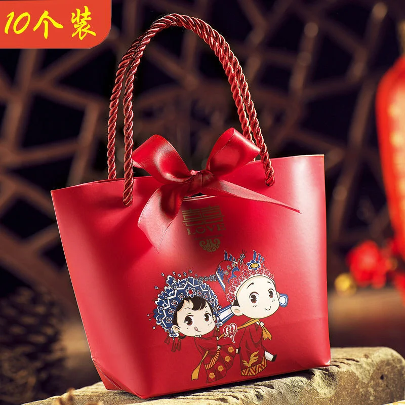 

Wedding supplies handbag Candy Bag Chinese red festive paper bag Chinese style festive gift bag