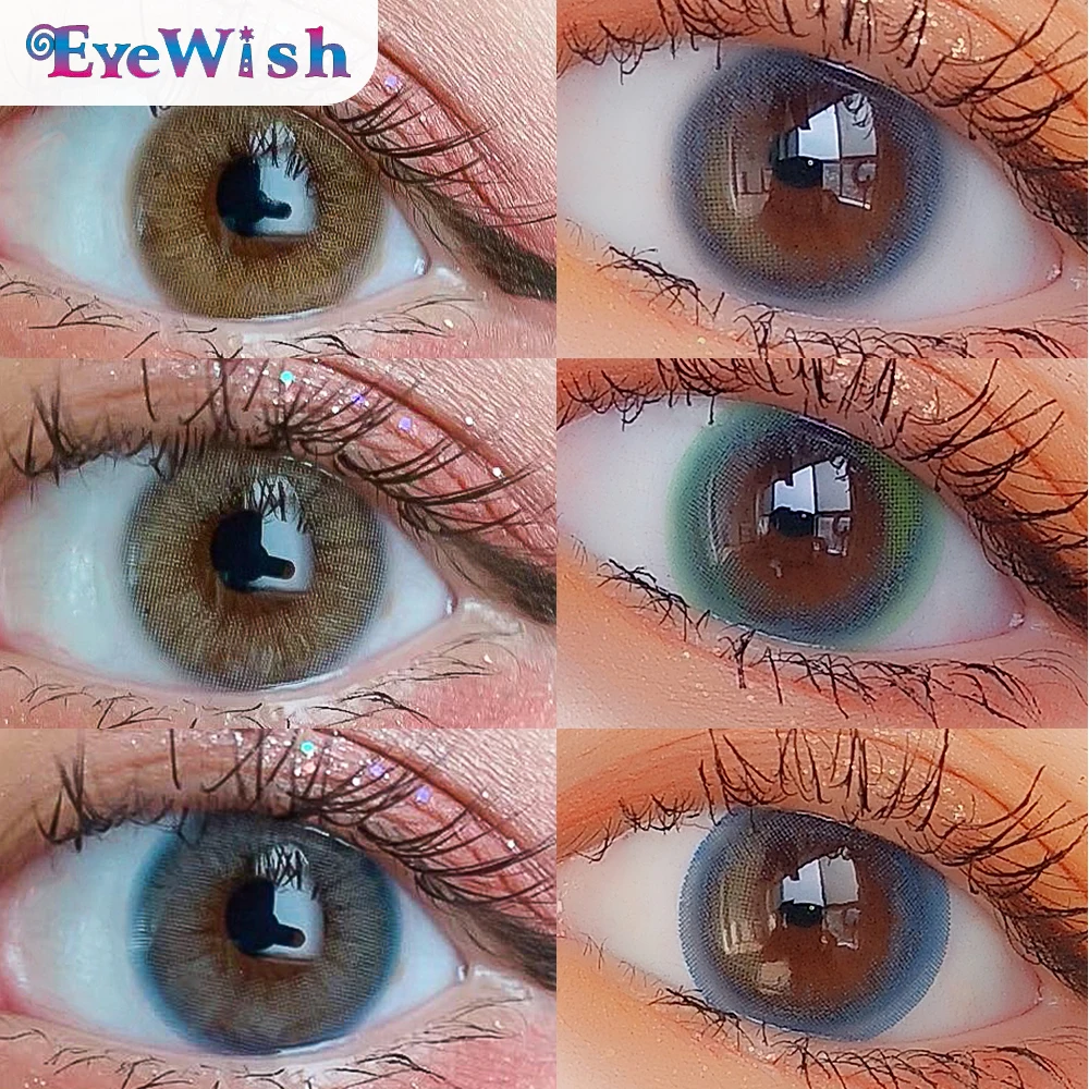 

EYEWISH-2pcs/pair MaSheng Chubby Serie Colored Contact Lens Yearly Use Cosmetic Contact Lenses Eye Natural Color Lens(DIA:14mm)