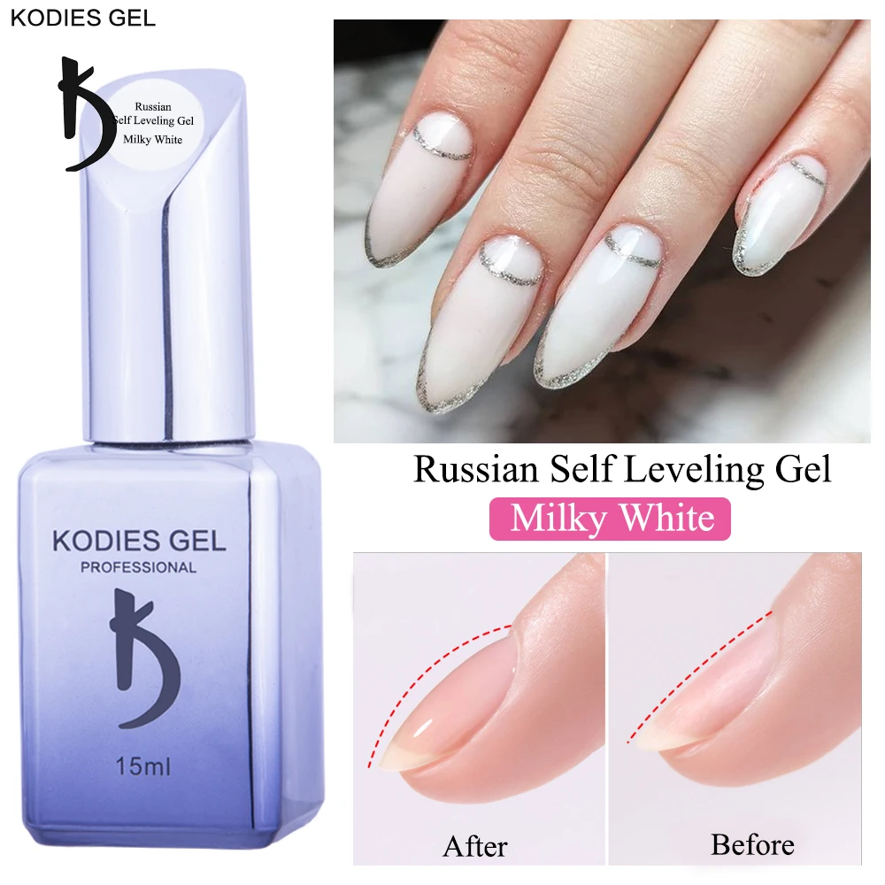 Гель KODIES молочно-белый Гель-лак для ногтей 15 мл самонивелирующийся