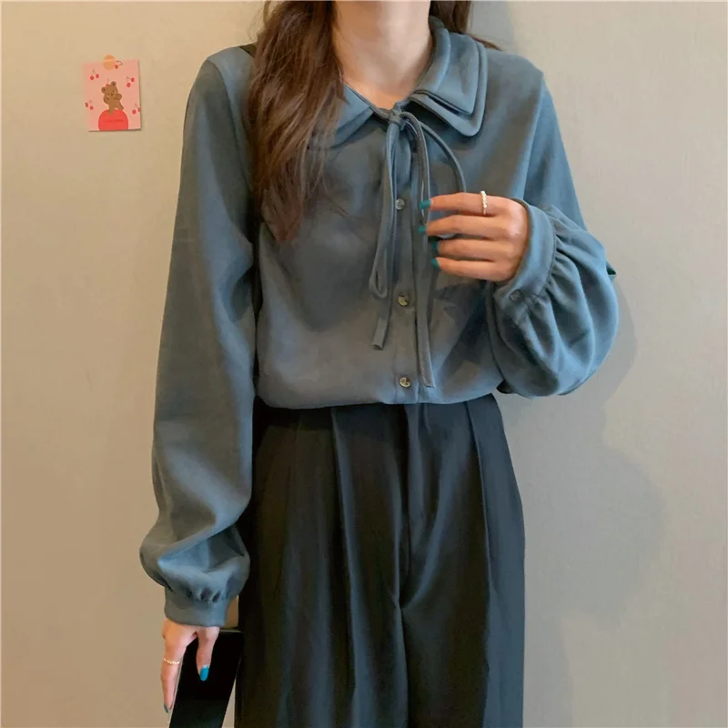 Рубашка с воротником для младенцев на шнуровке женский дизайн новинка 2021