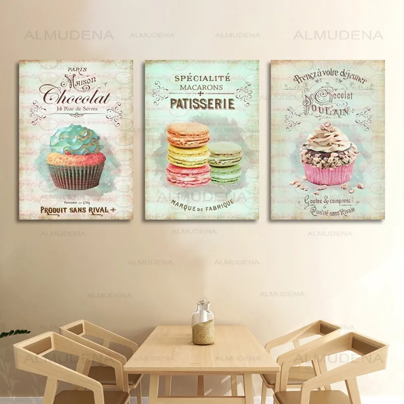 

ALMUDENA Modern Retro Abstract Restaurant Dessert Bread Poster Unframed Canvas Painting Home Decoration Kitchen Wall Art Picture