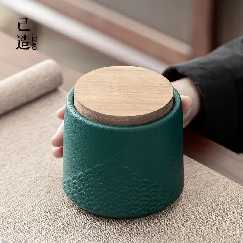 Large Tea Container Ceramic Vintage Weed Smell Proof Tin Coffee Suger Gift Thee Blikjes Organizer BK50CY | Дом и сад