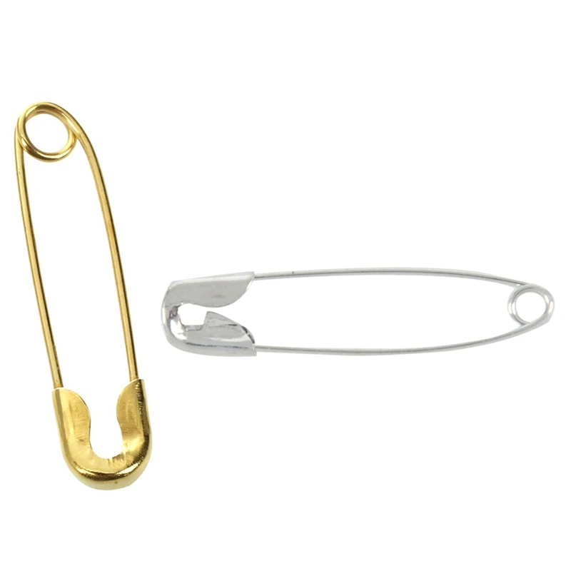 

200 Pcs Metal Safety Pins, 100 Pcs Gold Color 18 X 4mm & 100 Pcs Silver Color 31mm