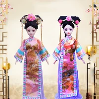 16 scale 30cm ancient costume hanfu dress long hair fairy cheongsam princess barbi doll joints body model toy gift for girl