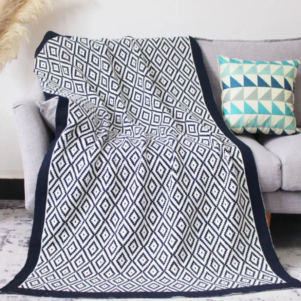 

Winter Throw Weighted Blanket Soft Warm Wool Safa Knitted Blanket For Bed TV Shawl Cotton Knitted Blankets Cover 180X120CM