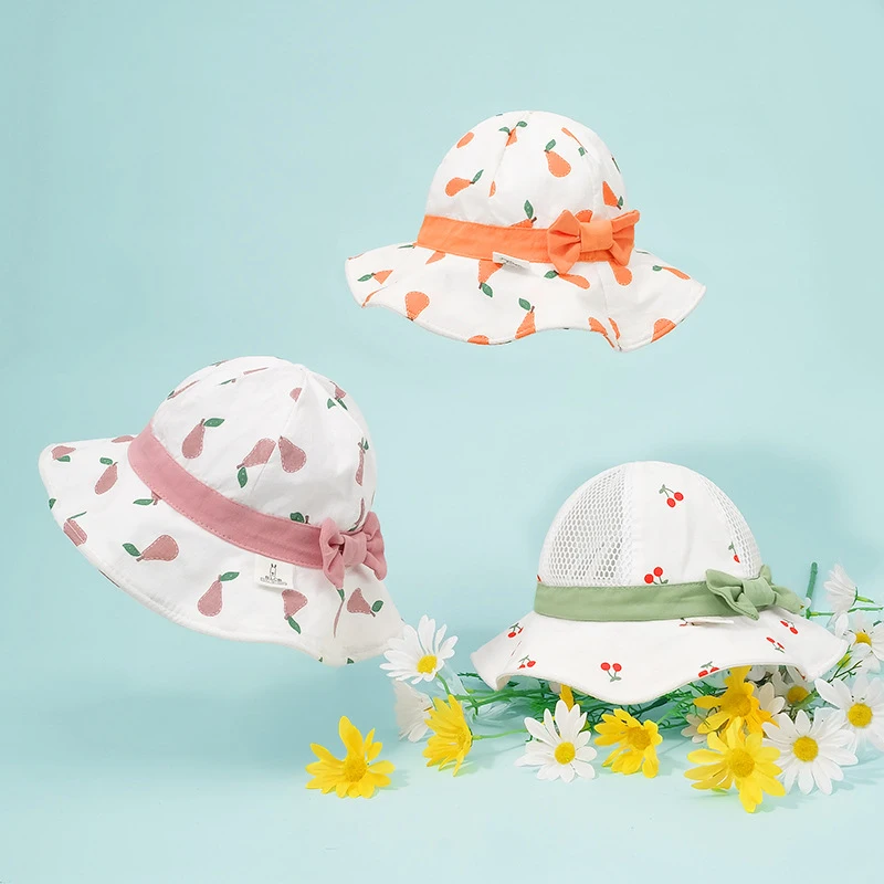

Летние детские шапки, мультяшная дышащая шапка с фруктами, детская дорожная уличная Солнцезащитная шапка, рыбалка, Панама, реквизит для фот...