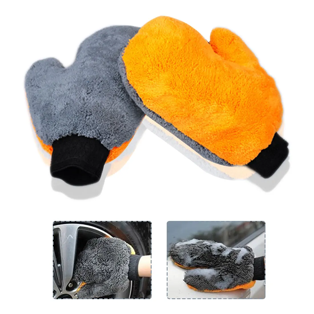

1Pc Automotive Car Wash Parts Cleaning Goods Double Sided Coral Fleece Washing Cloth Automotive Cleaning Gloves Coral Fleece
