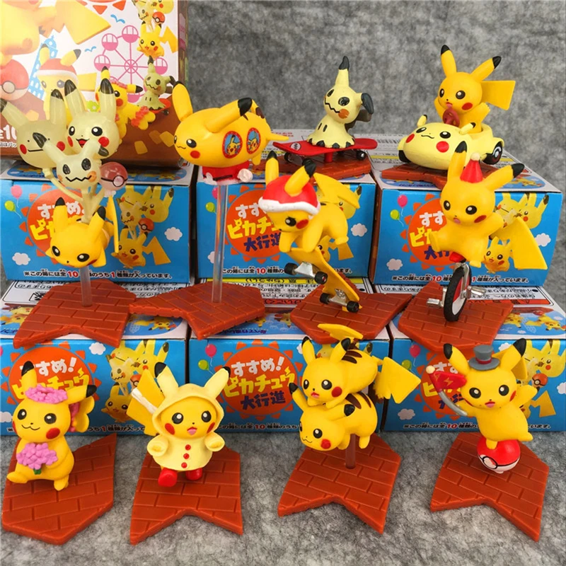 10 шт./компл. Takara Tomy Покемон Пикачу глухая коробка модель &lt8 см ПВХ фигурка игрушки