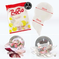 5pcs 20cm heavy caliber bobo balloon transparent bubble gift ballon for birthday party decortions flower snacks gift wrapping