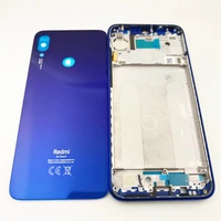 for xiaomi redmi note 7 front frame housing bezel glass back cover housing door sim tray chassis replacement parts