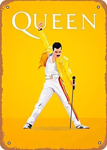 

Rock Queen Freddie Mercury Plaque Poster Metal Tin Sign 8" x 12" Vintage Retro Wall Decor