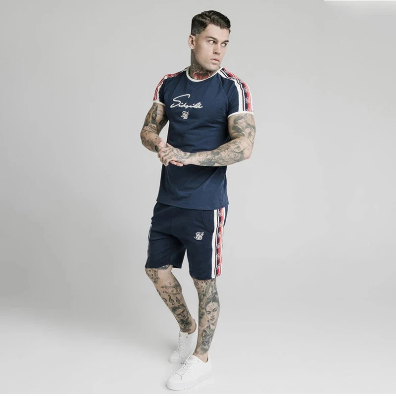 Мужская шелковая футболка Sik брендовая одежда с короткими рукавами шелковые